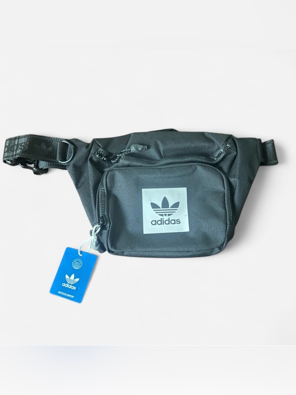 adidas Black Belt Bag with White Trefoil Logo